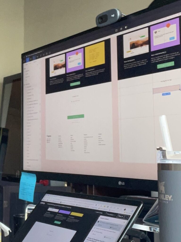 Image of Ty's computer screen while using Figma, one of her favorite design tools.